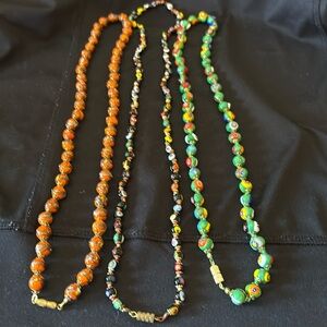 Italian glass bead necklaces.